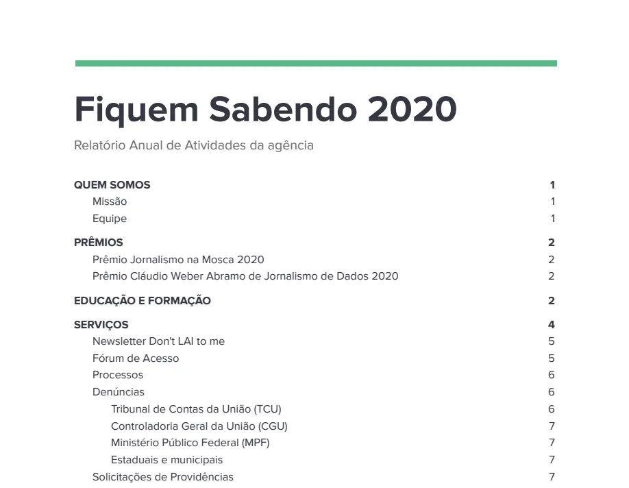 Relatório de Atividades 2020